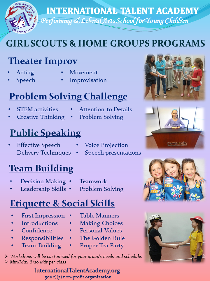 Girl Scouts & Home Groups International Talent Academy